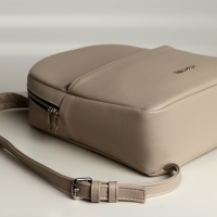 Рюкзак на молнии, TEXTURA, наружный карман, цвет светло-бежевый Рюкзак на молнии, TEXTURA, наружный карман, цвет светло-бежевый