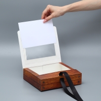 Коробка-фоторамка подарочная складная, упаковка, &laquo;Настоящему мужчине&raquo;, 20 х 18 х 5 см