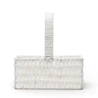 Набор корзин 3 шт пластик 25х16х11 22х13х9 19х10х7,5 см ручка h=10 см белый квадрат