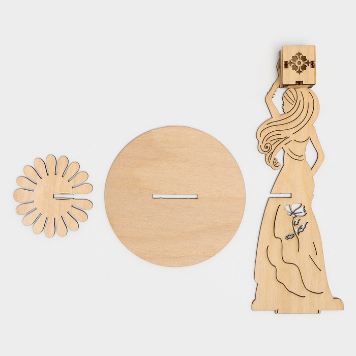 Салфетница деревянная &laquo;Индийская красавица&raquo;, с подставкой под зубочистки, 25&times;13&times;13 см