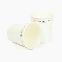 Стакан одноразовый бумажный &laquo;Керамика с цветами&raquo;, белый, 250 мл