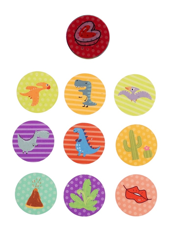 Штампер с наклейками, динозавр