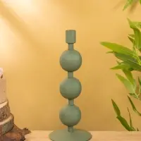 Подсвечник на 1 свечу текстурный "Болотный" с 3 сферами 10х10х25 см