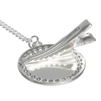 Соска - пустышка силиконовая ортодонтическая &laquo;JUICY&raquo;, от 6 мес., с колпачком + держатель - цепочка, цвет розовый/серебло, стразы