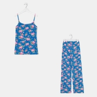 Пижама женская (майка, брюки) цвет индиго, размер 44 Пижама женская (майка, брюки) цвет индиго, размер 44