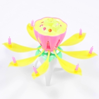 Свеча для торта музыкальная "Тюльпан", жёлтая, 12&times;5 см