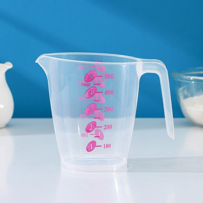 Стакан мерный Доляна «Колор», 500 мл, 13×9×11,5 см, цвет МИКС Стакан мерный Доляна «Колор», 500 мл, 13×9×11,5 см, цвет МИКС