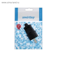 Вилка прямая Smartbuy, 16 А, 250 В, с з/к, черная
