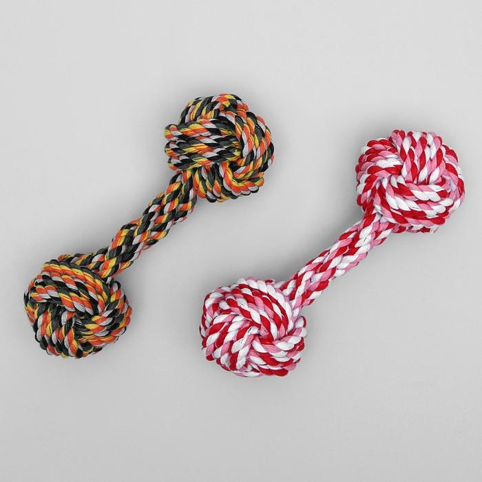 Игрушка тренировочная канатная Игрушка тренировочная канатная "Гантель", 180 г, микс цветов