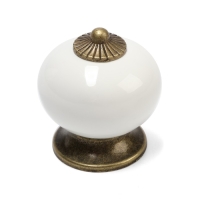 Ручка кнопка DOME Ceramics 003, керамическая, белая Ручка кнопка DOME Ceramics 003, керамическая, белая