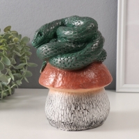 Копилка "ЗМЕЙКА НА ГРИБЕ"  11 х11 х 18 см.