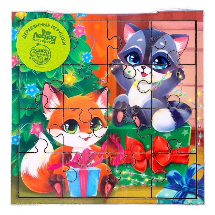 Деревянный пазл &laquo;Новый год! Весёлый праздник&raquo;