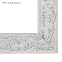 Рама для картин (зеркал) 30 х 40 х 4 см, дерево "Версаль", бело-серебристая Рама для картин (зеркал) 30 х 40 х 4 см, дерево "Версаль", бело-серебристая