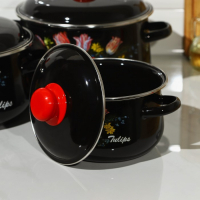 Набор эмалированных кастрюль &laquo;Букет тюльпанов&raquo;, 3 предмета: 2 л, 4 л, 5,5 л, индукция