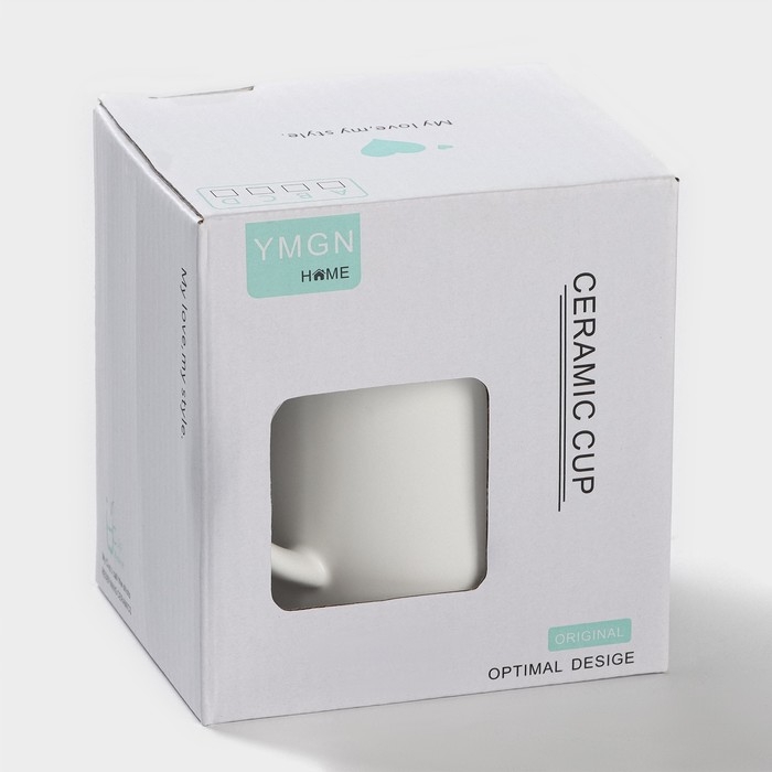 Кружка керамическая с ложкой &laquo;Панда&raquo;, 350 мл, цвет белый