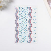 Наклейка пластик стразы "Река" голубая 22,5х11,5 см