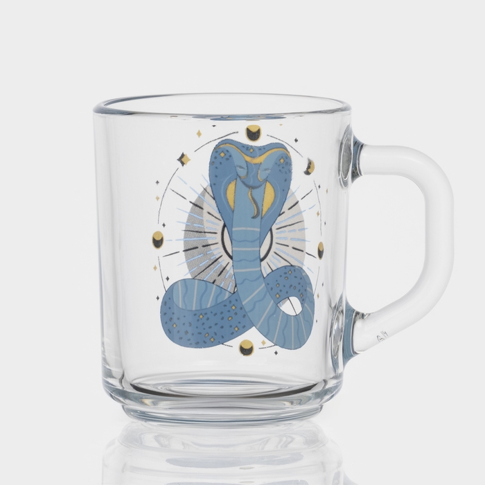 Кружка стеклянная чайная &laquo;Змеи&raquo;, 200 мл, МИКС