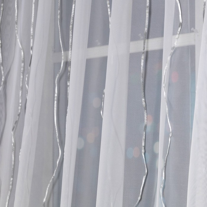 Умная гирлянда &laquo;Занавес&raquo; 2 &times; 1.5 м роса, IP20, серебристая нить, 300 LED, пульт ДУ, приложение, свечение RGB, USB