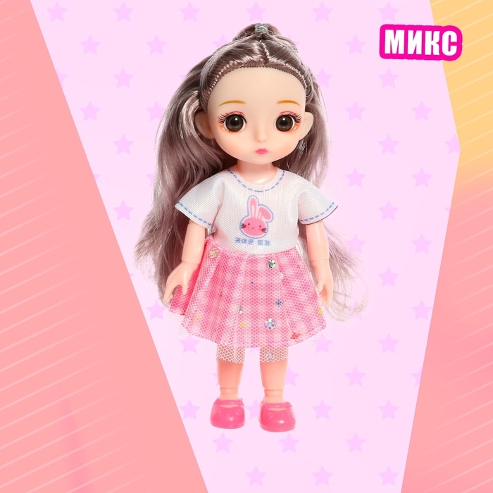 Кукла модная шарнирная &laquo;Мика&raquo; в платье, МИКС
