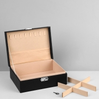 Подставка для украшений «Шкатулка» съёмная подставка,17×23×8,5 см, цвет чёрный Подставка для украшений «Шкатулка» съёмная подставка,17×23×8,5 см, цвет чёрный