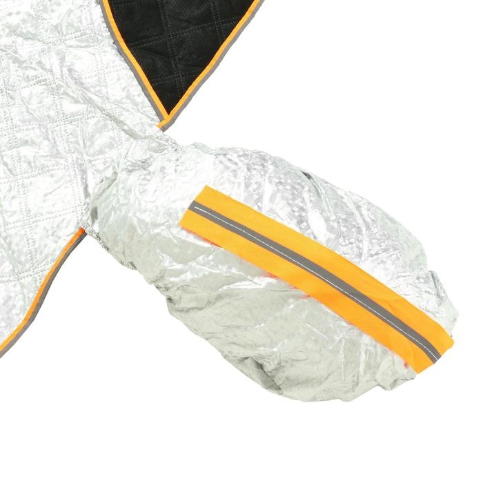 Защитный чехол-накидка на стекло автомобиля и зеркала 100х140 см, 2 слоя, светоотражающий