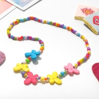 Бусы детские &laquo;Выбражулька&raquo; бабочки матовые, 40 см, цветные