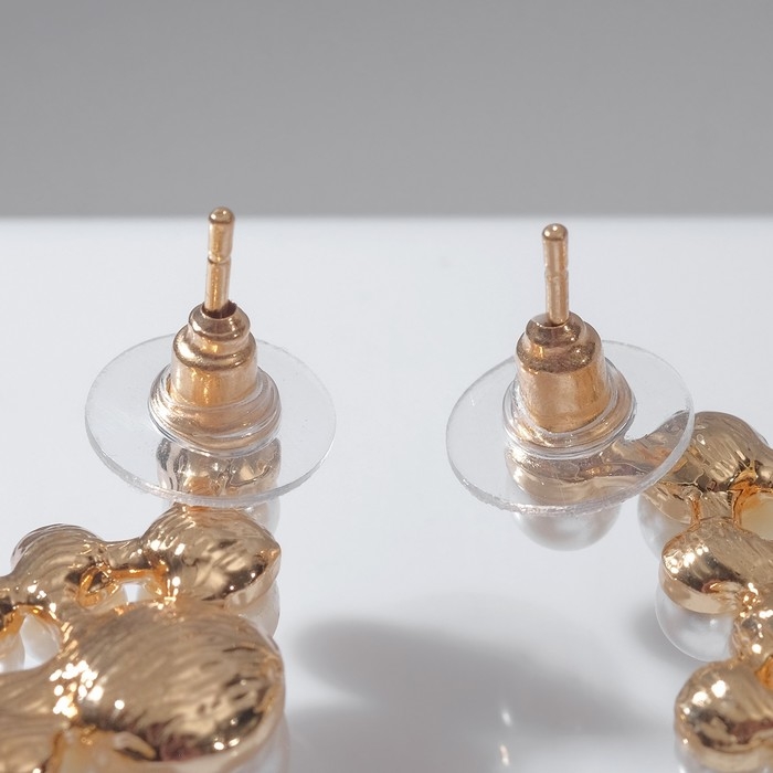 Серьги с жемчугом &laquo;Жасмин&raquo; ветка с жемчугом, цвет белый в золоте