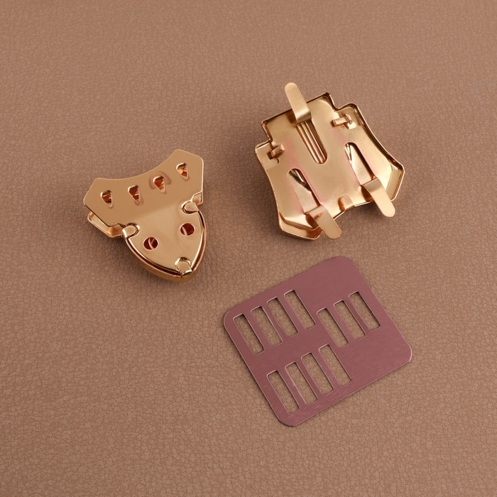 Застёжка для сумки, 4 &times; 4,2 см, цвет золотой