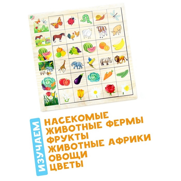 Развивающая игра &laquo;Ассоциации природа&raquo; из дерева