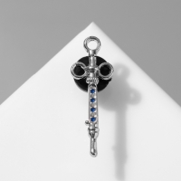 Значок &laquo;Шприц&raquo; карпульный, цвет синий в серебре