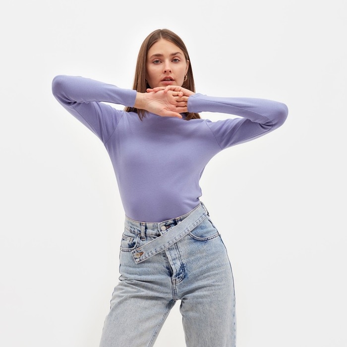 Водолазка женская MINAKU: Basic line, цвет сиреневый, размер 52 Водолазка женская MINAKU: Basic line, цвет сиреневый, размер 52