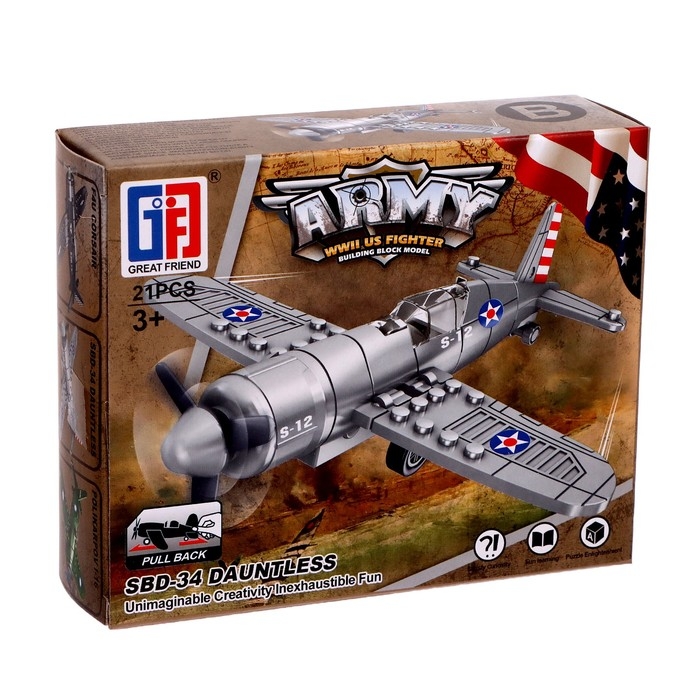 Конструктор блочный &laquo;Самолеты&raquo;, 6 видов, МИКС