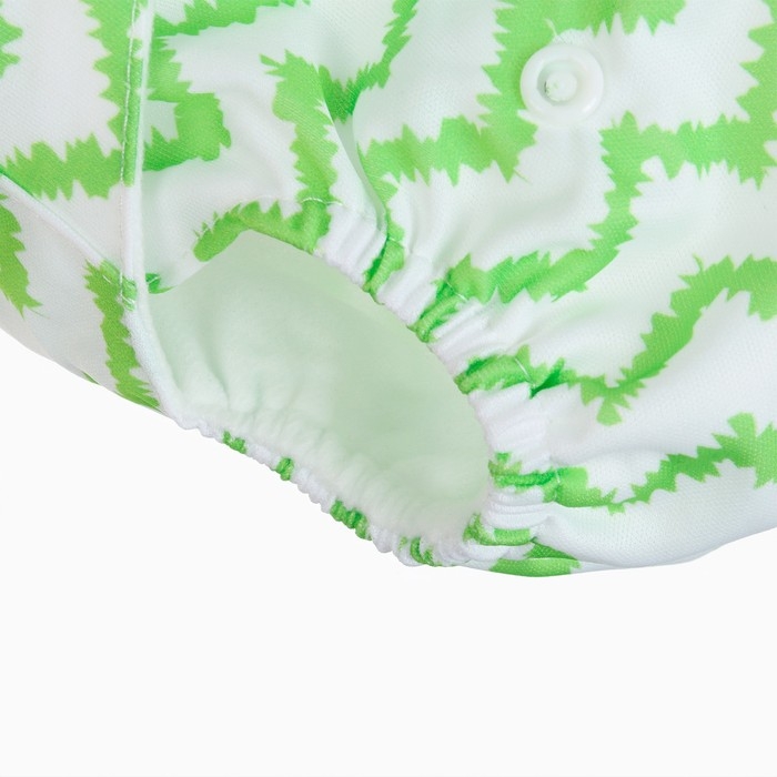 Многоразовый подгузник «Зигзаги», 3-15 кг, цвет зеленый, Крошка Я Многоразовый подгузник «Зигзаги», 3-15 кг, цвет зеленый, Крошка Я