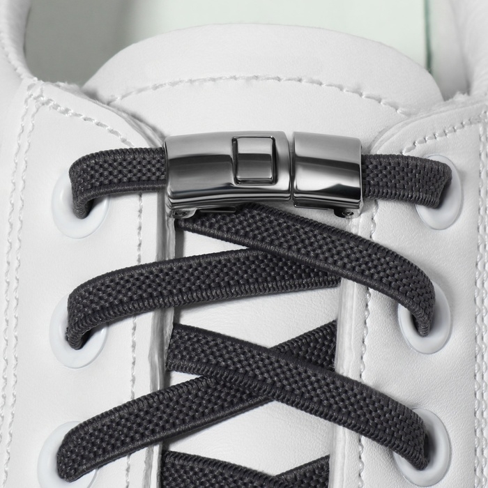 Фиксатор для шнурков, пара, размер 2,6 &times; 1 &times; 0,8 см, цвет серебристый