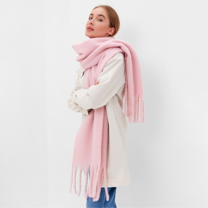 Шарф зимний объемный с кистями MINAKU 210*38+18 см цвет розовый Шарф зимний объемный с кистями MINAKU 210*38+18 см цвет розовый