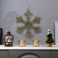 Светодиодная фигура &laquo;Снежинка&raquo; 40 см, металл, батарейки ААх3 (не в комплекте), свечение тёплое белое