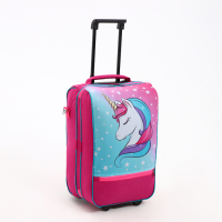 Чемодан малый 16", отдел на молнии, наружный карман, цвет розовый