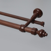 Карниз двухрядный, ширина 140 см, d=28 мм, пластиковые элементы, цвет орех