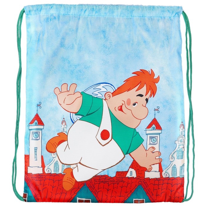 Мешок для обуви 420 х 350 мм, Союзмультфильм Малыш и Карлсон (мягкий полиэстер, плотность 210D)