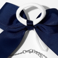 Набор «Выбражулька» 4 предмета: резинка, 2 кольца, кулон, цвет бело-синий в серебре Набор «Выбражулька» 4 предмета: резинка, 2 кольца, кулон, цвет бело-синий в серебре