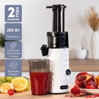 Соковыжималка Galaxy LINE GL 0807, шнековая, 200 Вт, 0.5/0.45 л, реверс, чёрно-белая Соковыжималка Galaxy LINE GL 0807, шнековая, 200 Вт, 0.5/0.45 л, реверс, чёрно-белая