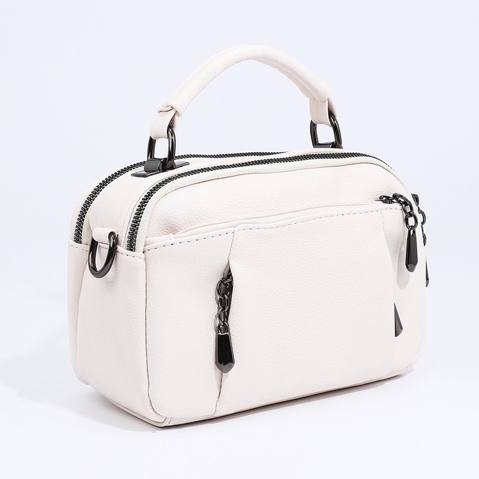 Сумка женская на молнии, цвет белый Сумка женская на молнии, цвет белый