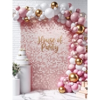 Панель с пайетками для фотозоны 30*30см, серебристая с эффектом голографии