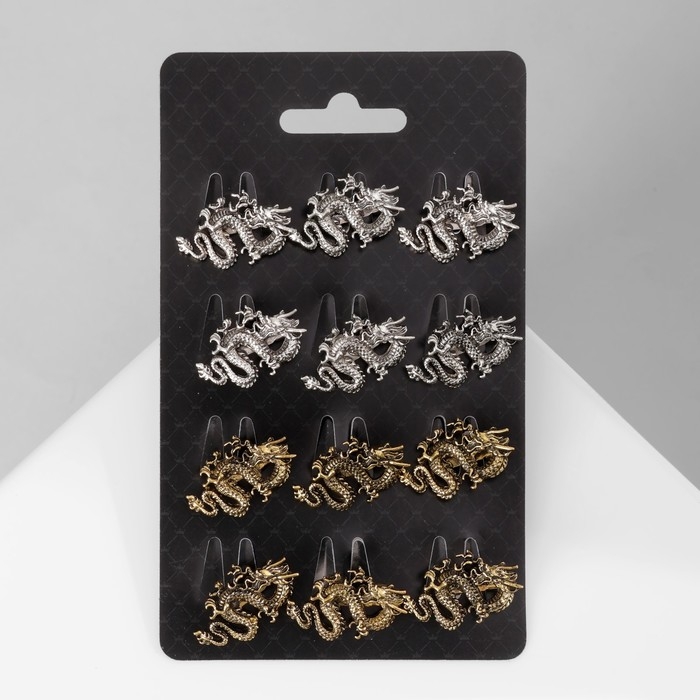 Брошь «Дракон» (неделимая фасовка 12 шт., цена за шт.), цвет МИКС Брошь «Дракон» (неделимая фасовка 12 шт., цена за шт.), цвет МИКС