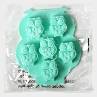 Форма для конфет и шоколада Доляна &laquo;Совы&raquo;, силикон, 12,5&times;11 см, 6 ячеек (3,3&times;2,7&times;1,5 см), цвет МИКС