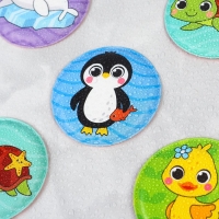 Мемо-игра: развивающие наклейки - присоски многоразовые для игры в ванной &laquo;Забавные животные&raquo;, найди пару, 6 пар, 12 стикеров EVA, Крошка Я