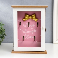 Ключница дерево 6 крючков "Золотой бант" 25,5х19х6 см Ключница дерево 6 крючков "Золотой бант" 25,5х19х6 см