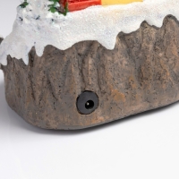 Светодиодная фигура &laquo;Поезд и снеговик&raquo; 16 &times; 10 &times; 12 см, полистоун, батарейки АААх2 (не в комплекте), USB, свечение тёплое белое