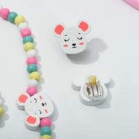 Набор детский &laquo;Выбражулька&raquo; 4 предмета: ободок, клипсы, бусы, браслет, кошечка, цвет МИКС