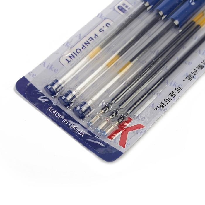 Набор гелевых ручек, 0.5 мм, 3 штуки + 3 синих стержня Набор гелевых ручек, 0.5 мм, 3 штуки + 3 синих стержня